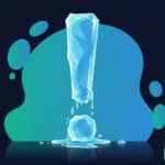 A warning exclamation mark made out of melting ice