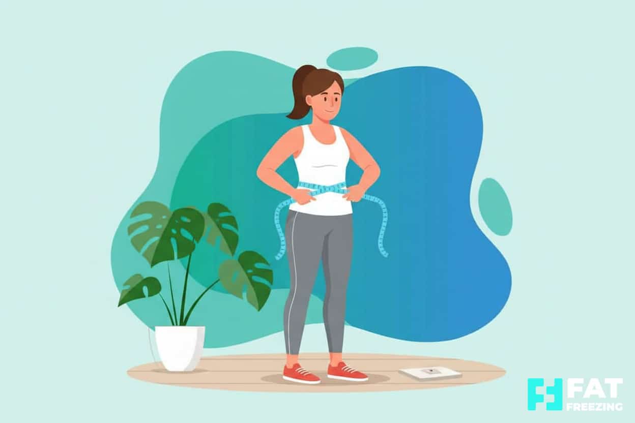 Someone measuring their weight loss with a tape measure